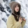 Autumn and Winter Hat Female Sweet Cute Hairball Plush Rabbit Hair Warm Hat Fashion Ear Protection Wool Hat