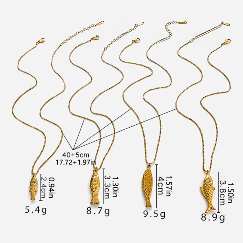 Gold Mini Fish Necklace Jewelry Ocean Style Beach Chain Choker Fish Pendant Necklace  Sea Beach