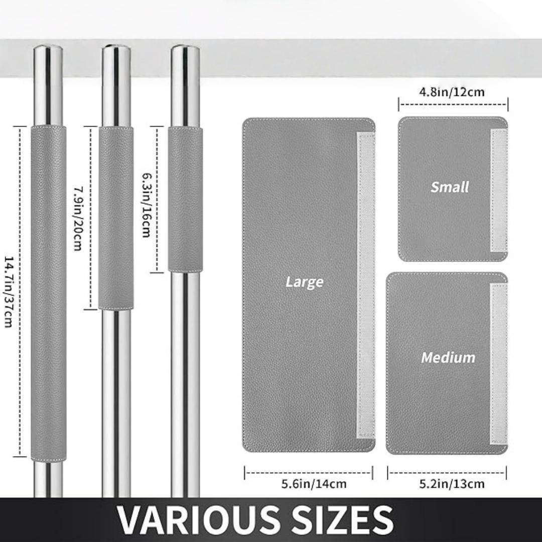 2PCS Thickened Faux Leather Kitchen Refrigerator Door Handle Covers Microwave Anti Slip Cover Dishwasher Anti Collision Cover 12x16cm светло-серый