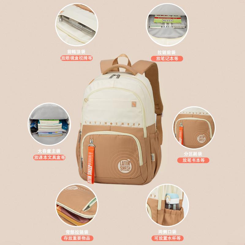 School Bag Elementary School Students Junior High School Students High School Students Reduce the Burden Lightweight Large-capacity Backpack Men