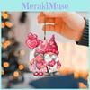 Pink Christmas Santa Claus Acrylic Flat Surface Car Pendant For Interior Vehicle