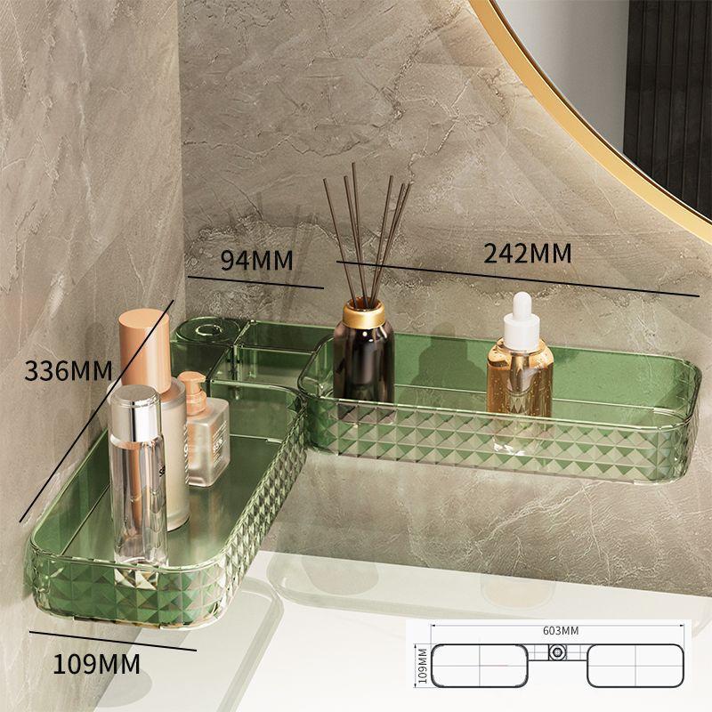 

Bathroom Shelves Holder Punch Free Makeup Storage Rack Organizer Foldable U Shaped Adhesive Corner Shower Shelf Bath Accessories зелений