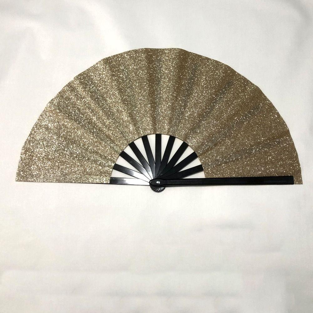 Handheld Performance Dance Fan Glitter Kung Fu Fan Creative Sparkling Folding Fan  Club