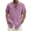 Sommer Kurzarm Solide Strand Hemd Männer Plus Größe Casual Kleidung Herren Revers Button Up Lose Shirts