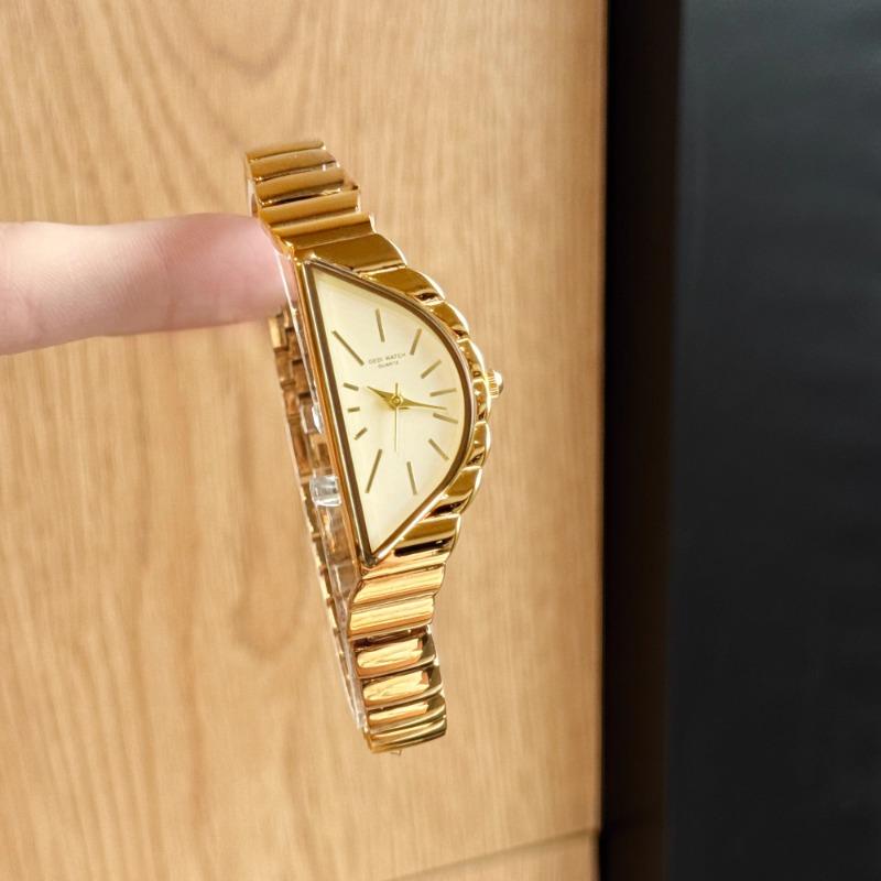 Original Irregular Women's Quartz Watch Golden Ladder Creative Clock Steel Waterproof Bracelet Women's Watch