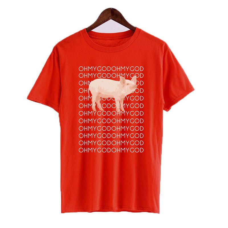 Herren T-Shirt in Premiumqualität mit lustigem Oh My God Schwein-Motiv und bequemen kurzen Ärmeln