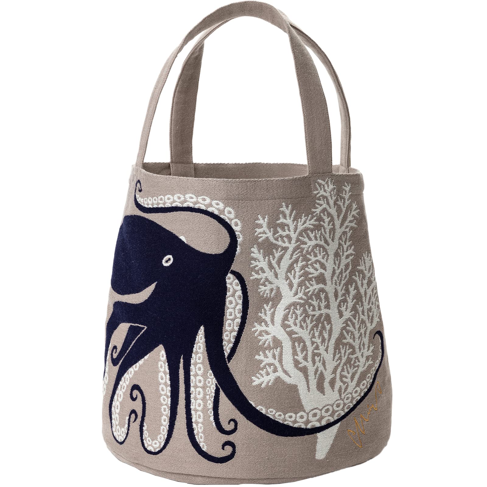 

Kusunokibashi Monori MiW Tote Bag Deep Sea Dancing Octopuses Beige [moritaMiW] [A-68685-90-BE]