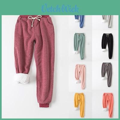 Womens Warm Sweat Pants With Ultra Soft Sherpa Lined Faux Fleece For Cold Weather