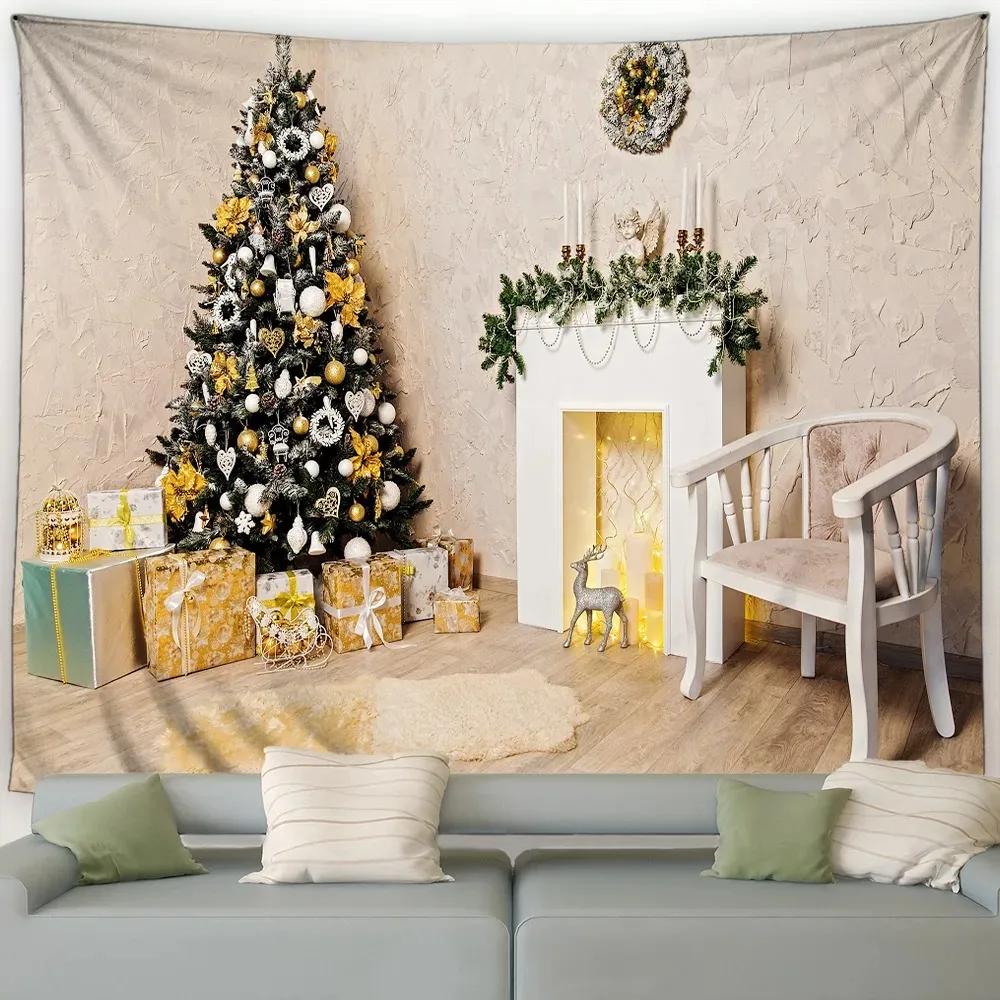 Tapestry ze wzorem choinki Sypialnia Salon Domowa Dekoracja Świąteczna