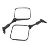 Pair of Motorcycle Square Rearview Mirrors 360 Degree Adjustable Wide Viewing Angle Universal Side Mirrors for Folding