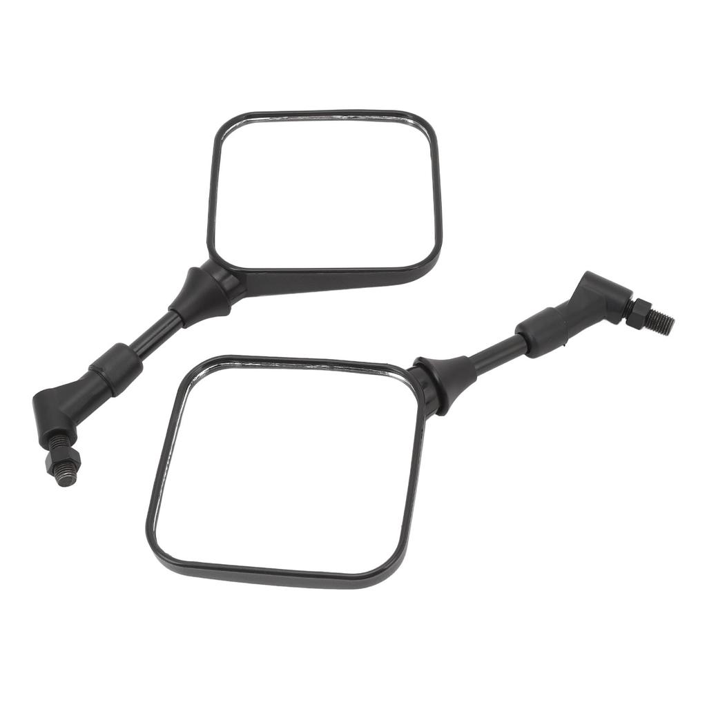 Pair of Motorcycle Square Rearview Mirrors 360 Degree Adjustable Wide Viewing Angle Universal Side Mirrors for Folding