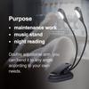 Clip On Music Stand Book Reading Mini Double Adjustable Arms Light LED Lamp (6 Beads)