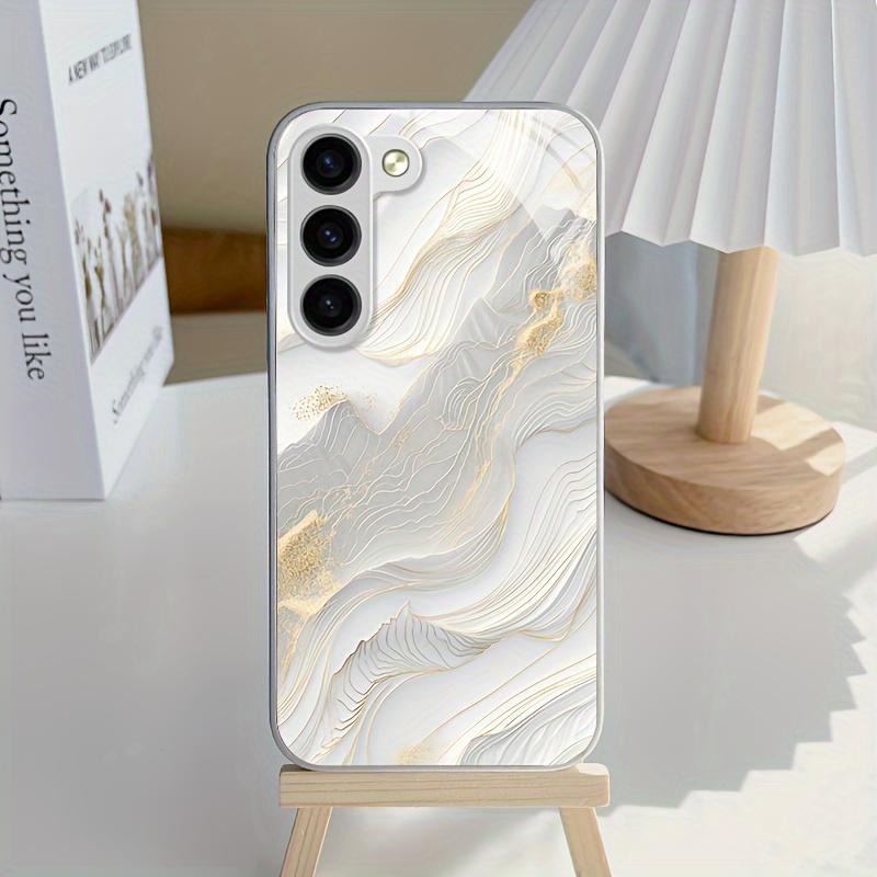 Platinum Textured Electroplated Glass Phone Case Suitable for Samsung Galaxy S26 S25 S24 S23 S22 S20 FE/Ultra/Plus Anti Drop