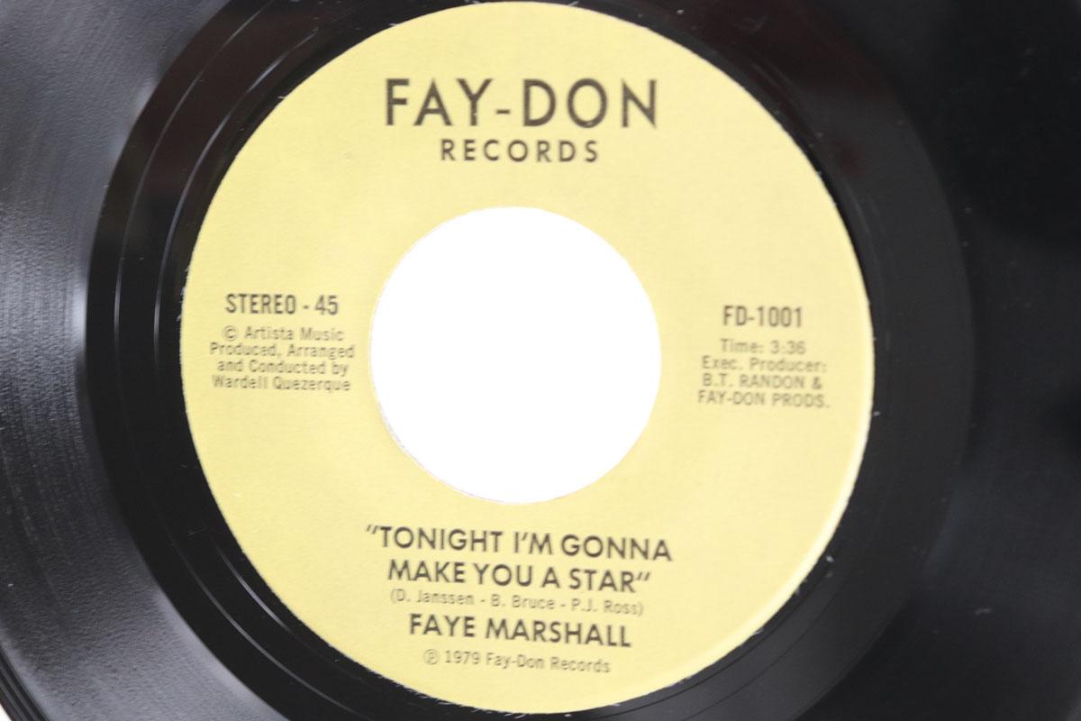 7-дюймовая пластинка FAYE MARSHALL Tonight Im Gonna Make You A Star FD1001 FAYDON RECORDS 1979 США Соул/Фанк Б/у