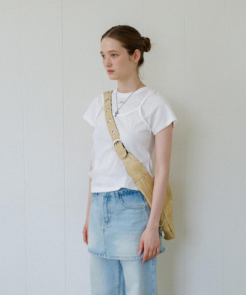 Leteoli Bustier Layered T-Shirt_Dot White