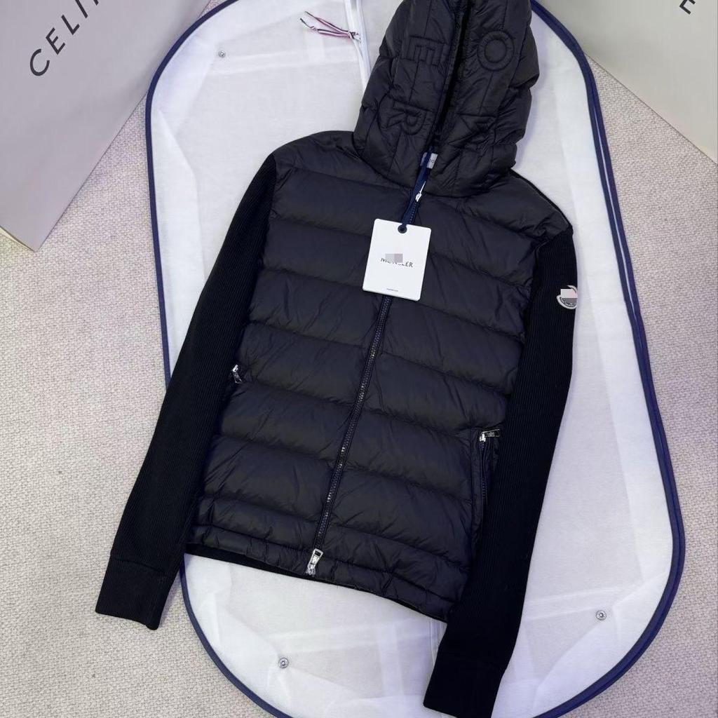 Evropská značka M Pánská stylová úzká prošívaná bunda s patchworkem a kachním peřím bílá