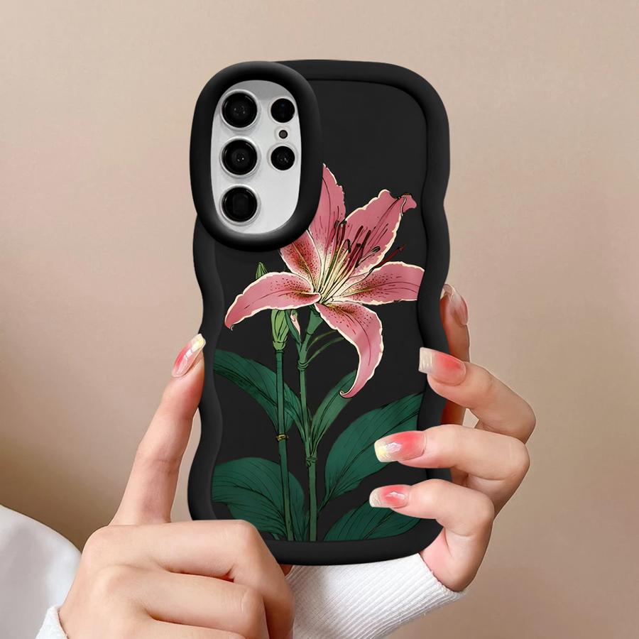 Soft Phone Cover Case for Samsung Galaxy S20 FE S22 Ultra S23 Plus S24 A26 S21 A25 S25 A34 A55 A24 A54 A36 A35 Simple Floral