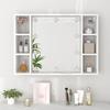 Vidaxl Cabinet With Mirror and LED Lighting, White, 76X15X55 Cm
