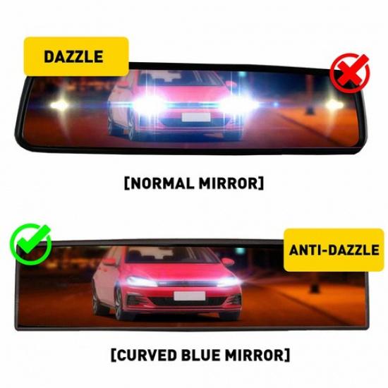 Car Ide Panoramic Wide Angle Auto Rear View Mirror Glass 300mm No Blind Spot