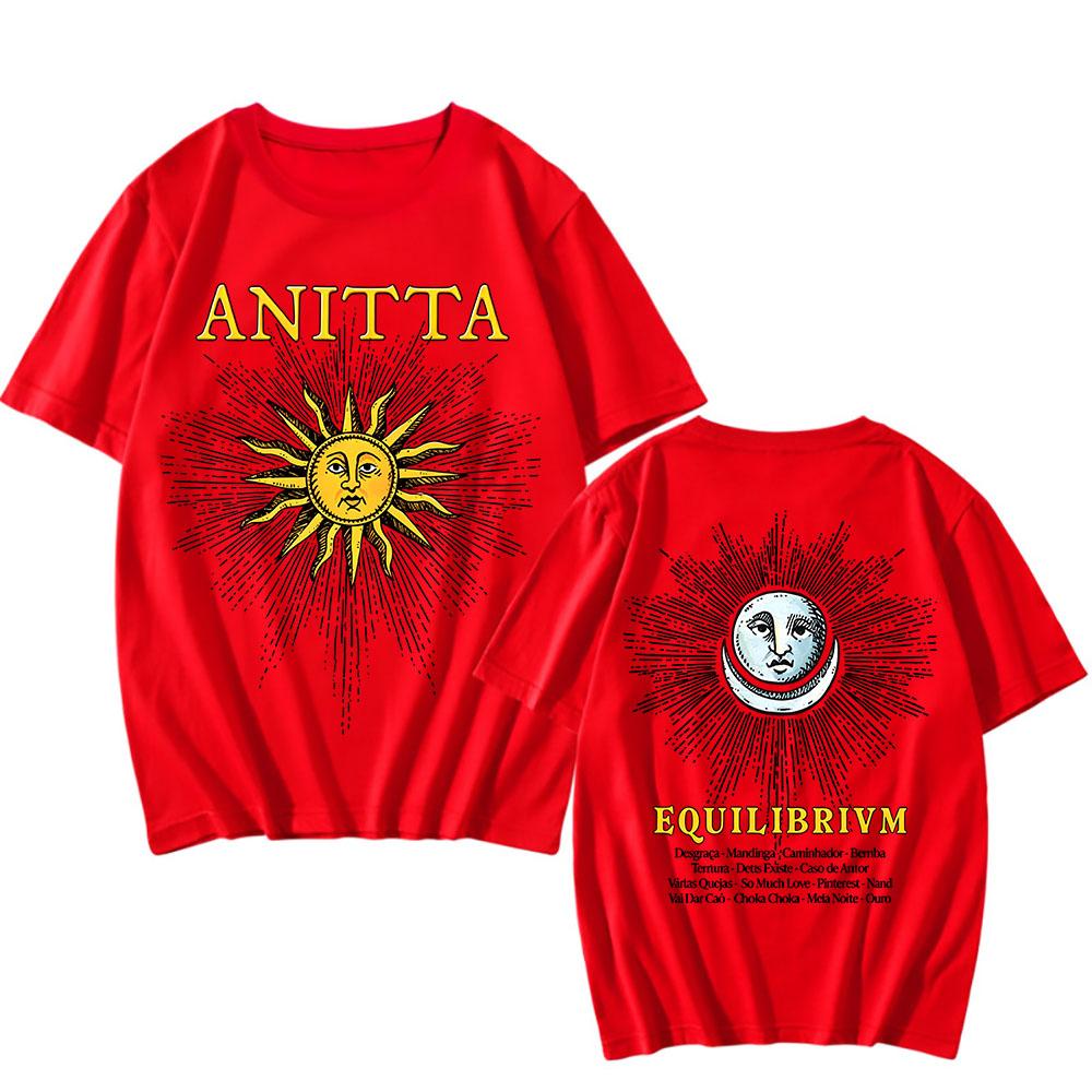

EQUILIBRIVM SUN T-SHIRT Anitta Graphic Printing Tshirts Cotton Summer O-neck Fashion Tees Soft Short Sleeve Mens Clothing XXL червоний