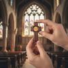 Walnut Wood Pocket Cross Fidget Stress Relief Pocket Crosses Wooden Cross  for Anxiety Relief