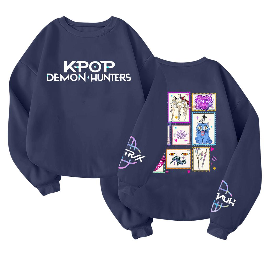 Children's Fashionable Lightweight Long-sleeved Round Neck Pullover With Pockets Printed Pullover
