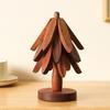 Foldable Wooden Trivets Anti Scald Insulation Pads Multifunctional Christmas Tree Coaster  Kitchen