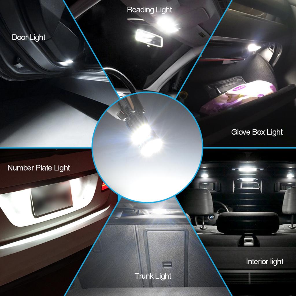 10pcs W5W T10 LED Bulbs Car Interior Light Lamp For I30 Tucson Solaris Elantra Santa Fe Ix35 I20 I10 Accent Sonata Creta