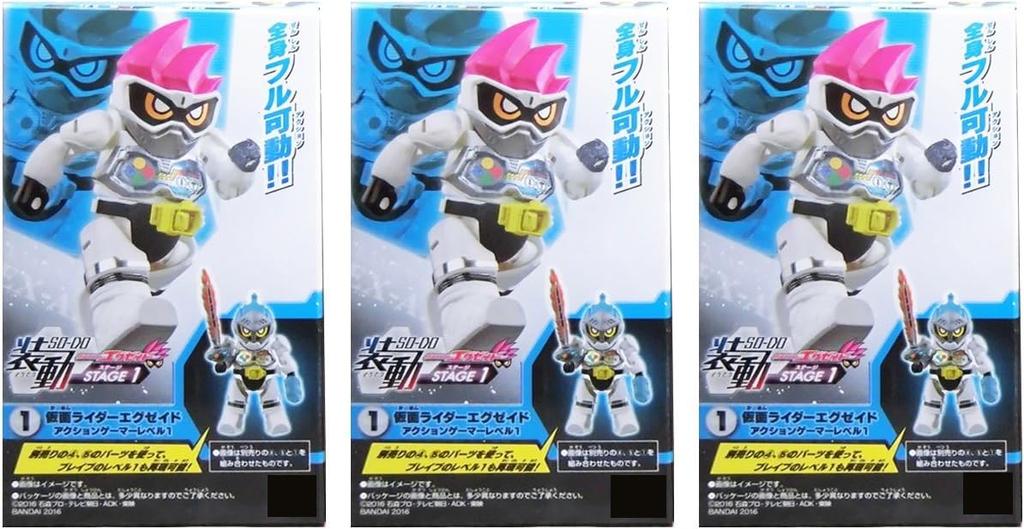Shodo Kamen Rider Ex-Aid STAGE1 "Kamen Rider Ex-Aid Action Gamer Level 1" x 3 figure set *No Ramune