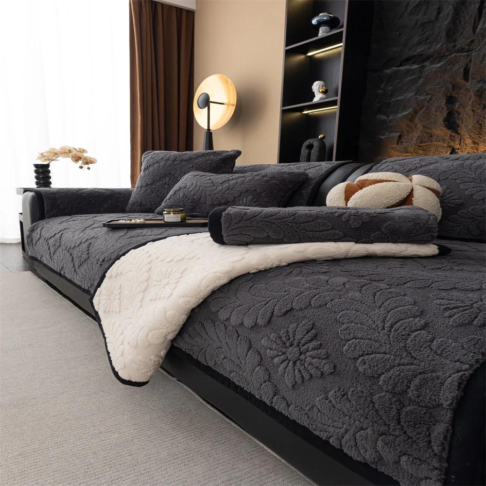 Sofa Cushion Water-Washed Cotton Four Seasons Universal New  Sofa Backrest Cover Towel Non-Slip Dustproof Sofa Cover 70x70cm