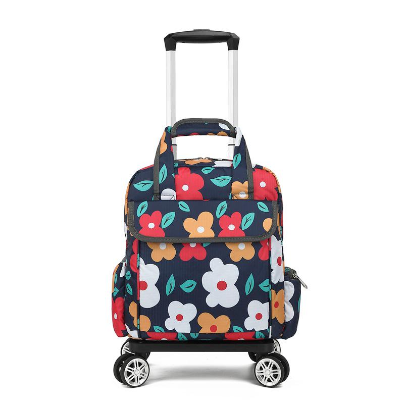 Geantă de mână tip cărucior pliabilă, ușoară și impermeabilă, cu roți universale pentru călătorii scurte și îmbarcare