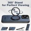360° Bracket Magnetic Fabric Denim Pattern Phone Case for IPhone 16 Pro Max 15 Plus 14 13 12 Stand Ring Holder Protective Cover