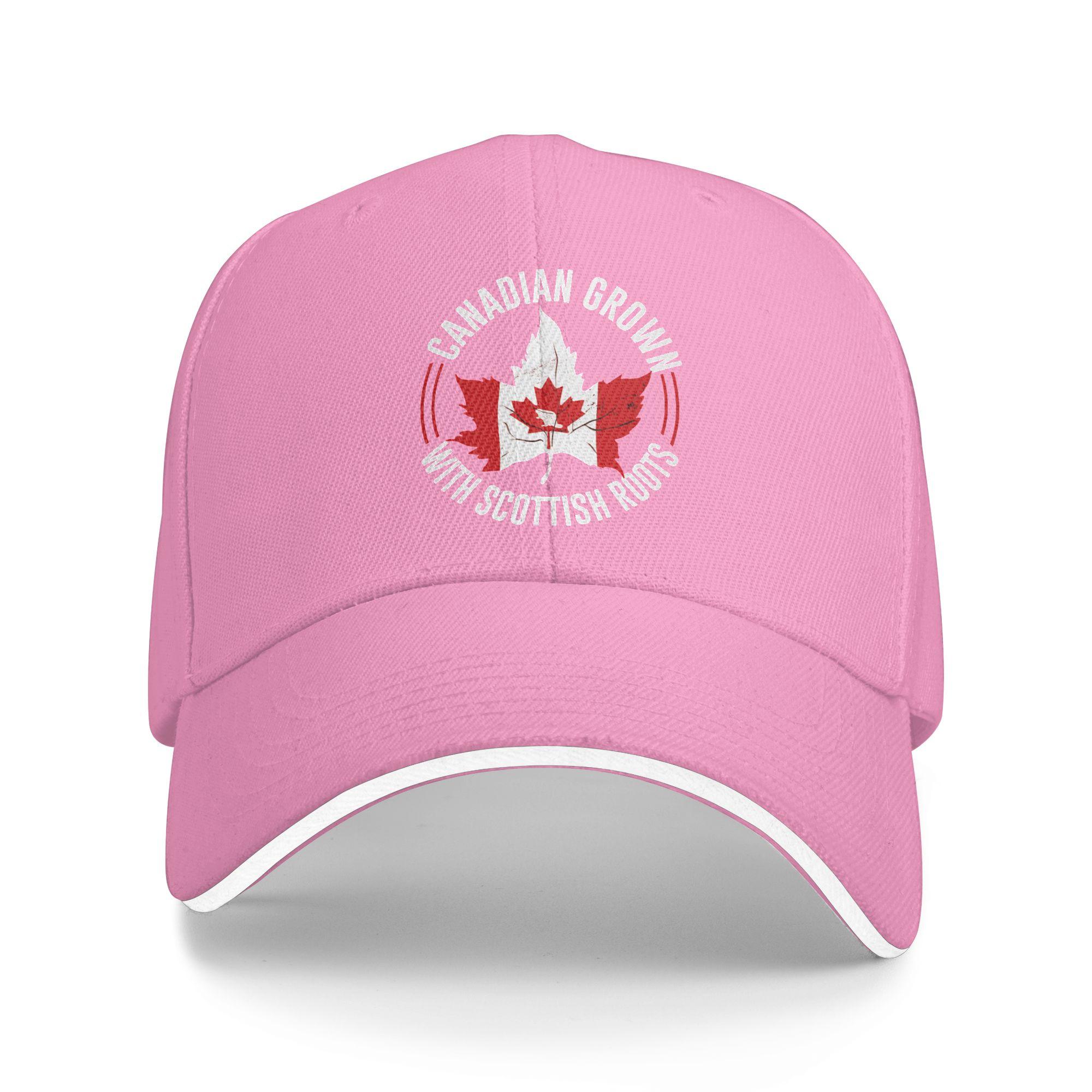 

Canadian Grown With Scottish Roots Scottish Canadian Casual Baseball Cap Tennis Skate Trucker Hat Summer Men Retro Snapback Cap One Size розовый