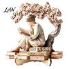 Statua di Ragazza Stile Vintage, Statuetta in Legno di Lettura, Stabile Pastorale da Tavolo, Statuetta Raffinata Decor Decor, Ornamento Artistico Curativo, per Libreria
