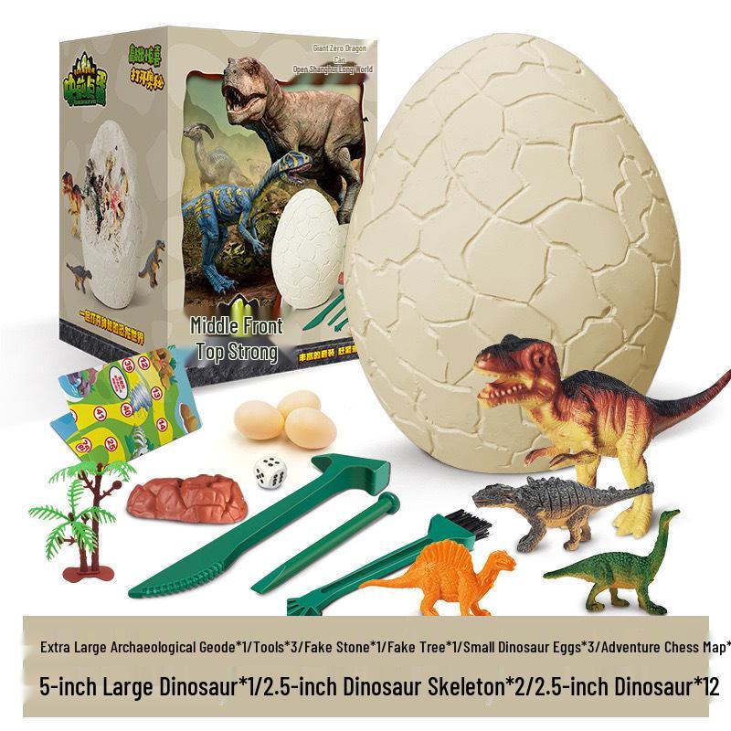 Dinosaurier-Ei Ausgrabungsset: T-Rex & Triceratops Fossiliensuche für Kinder