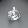 Bow Open Adjustable Ring for Women Silver Color Butterfly Knot Finger Ring Delicate Aesthetic Jewelry Gift for Daily Wear PartyGood product