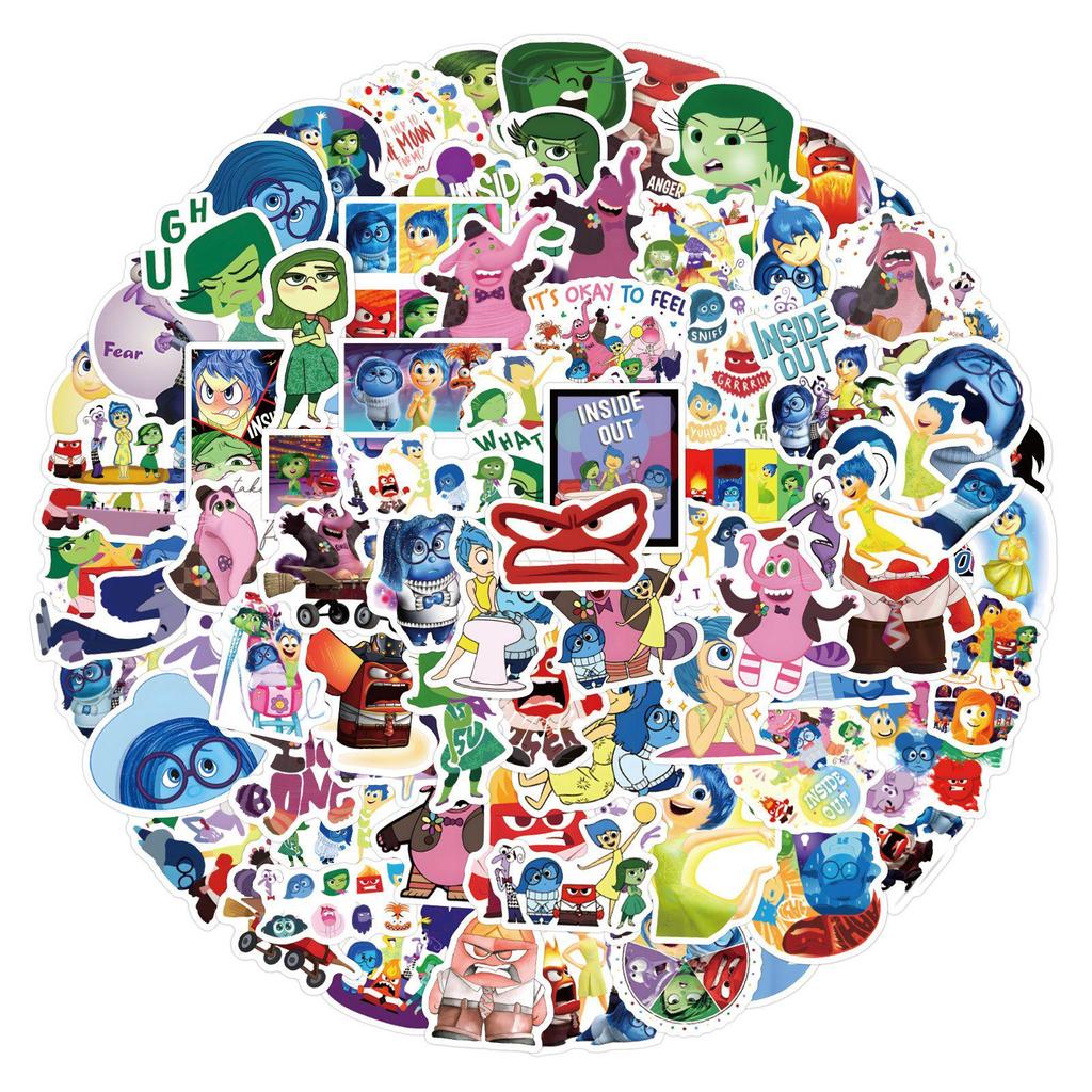 120 Sheets Inside Out 2 Character Stickers for Motorcycle, Guitar, Suitcase