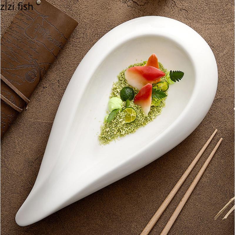 Farfurie de cină din ceramică albă Sashimi Disc Farfurie de desert Farfurii cu fructe Bol pentru salată Farfurii pentru sushi Vase Tavă Restaurant Veselă