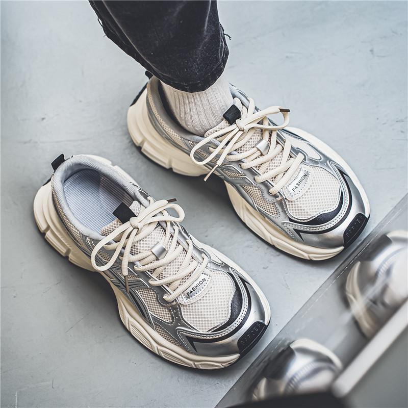 Bărbați de dimensiuni mari anti-alunecare și rezistente la uzură, la modă, retro, cu talpă groasă, pantofi de alergare, pantofi la modă, pantofi sport, pantofi ocazionali