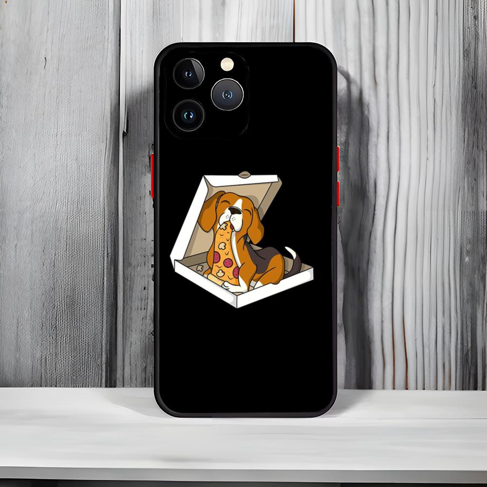 Cute Domestic Dog Breed Beagle Phone Case Black Matte Thin Phone Case For iPhone17 16 15 14 13 ProMax