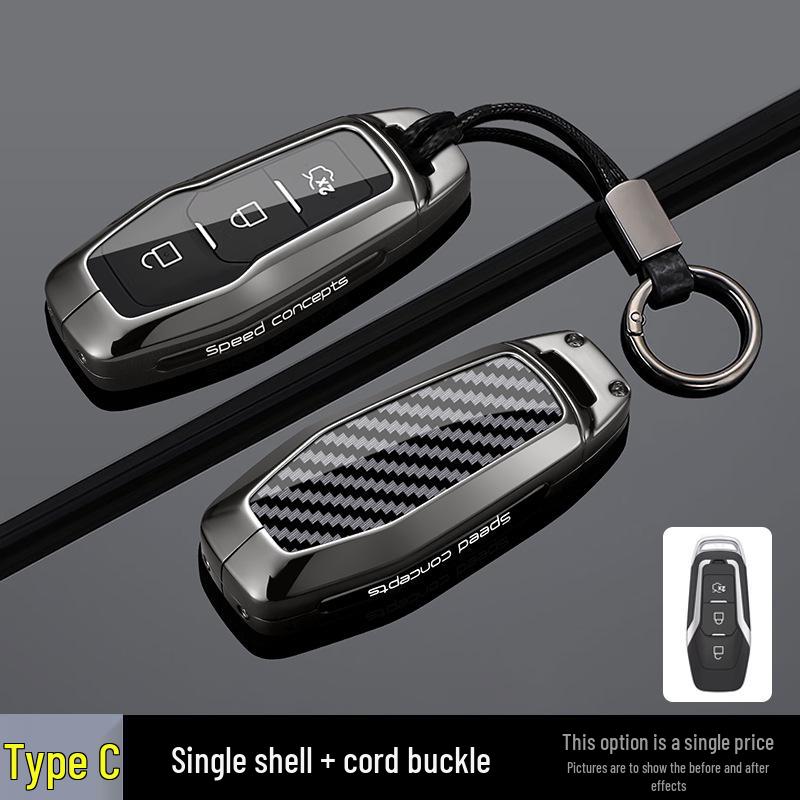 Metal Buckle Key Case for Ford Edge L23, Mondeo, and Explorer Models