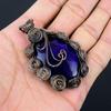 Blue Flash Labradorite Gemstone Copper Wire Wrap Handmade Pendant Jewelry Gift For Love