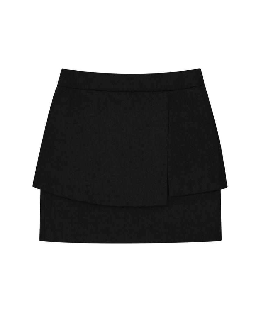 Hye Young Kim Wool Layered Midi Skirt - Black