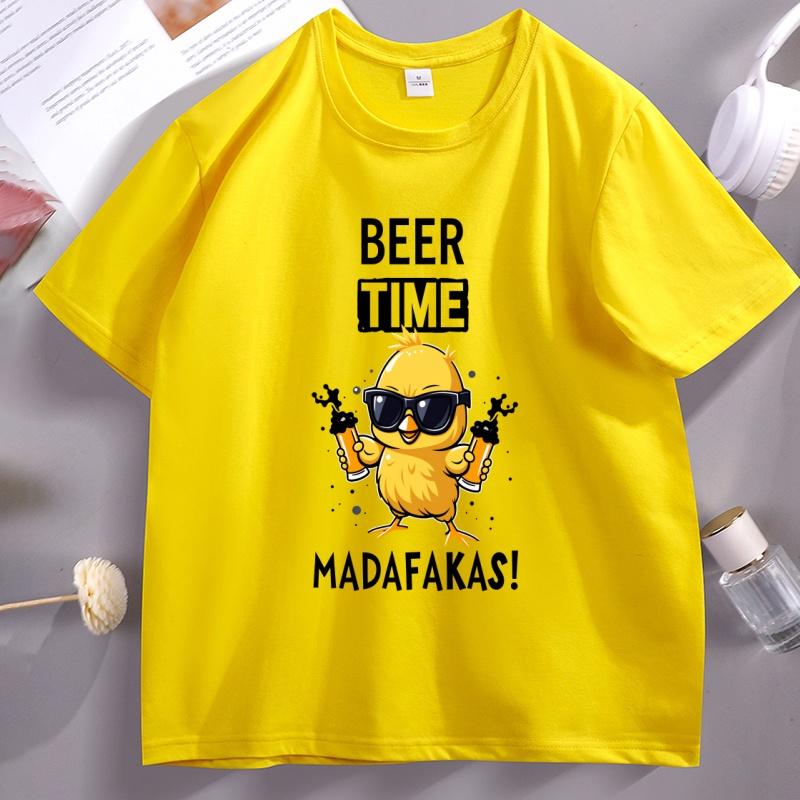 Beer Time Madafakas Tshirt Funny Meme Unisex T Shirt Beer Humor Party Tee Drinking Humor Cotton Short Sleeve Tshirt Loose Tops