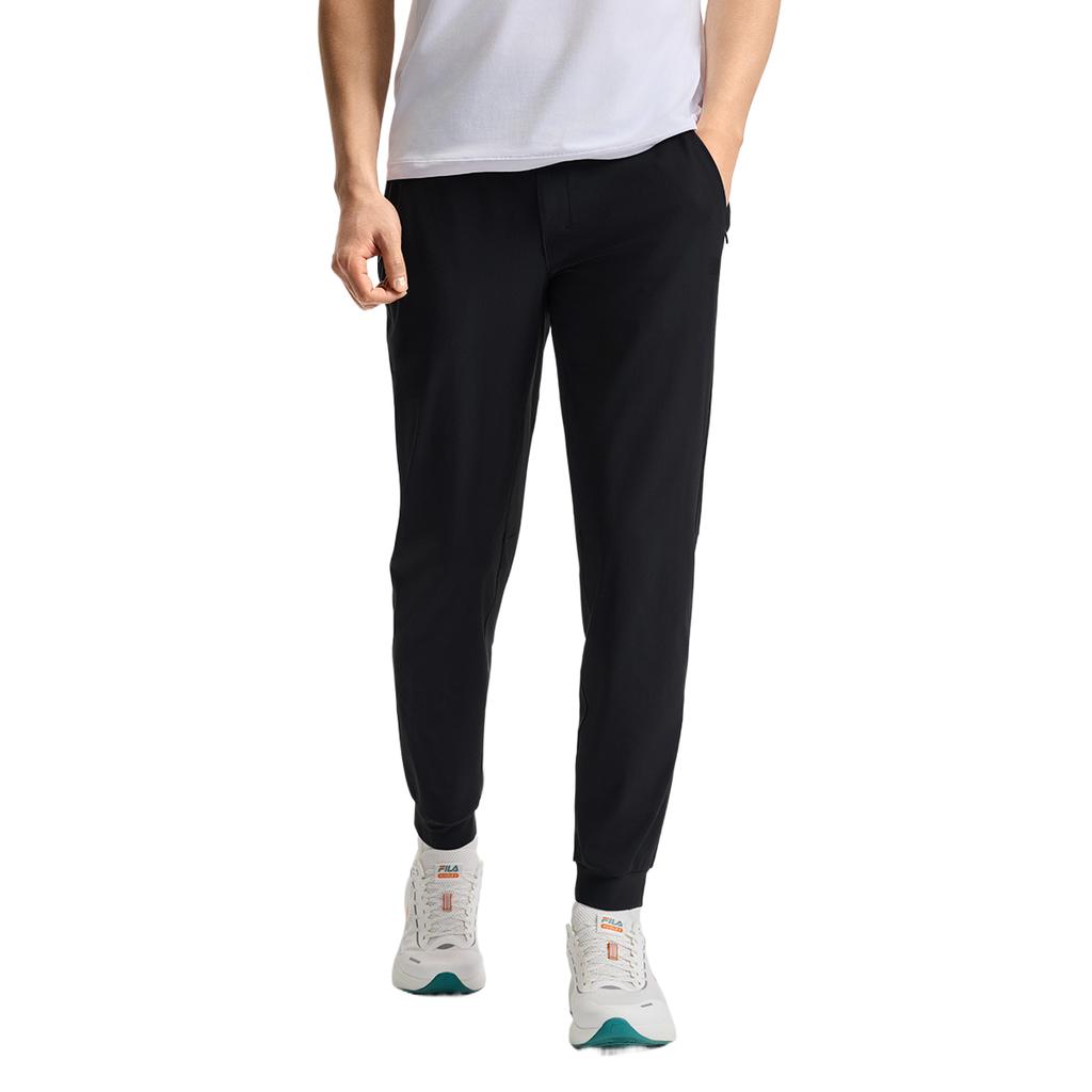 FILA A.P. Classic Trendy Casual Solid Color Knitted Sports Pants Men Bottoms Deep-Black A11M521617ABK