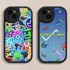 Custodia per Telefono Geometry Dash per iPhone 11 12 13 14 15 16 Pro Max Plus Copertina in Pelle