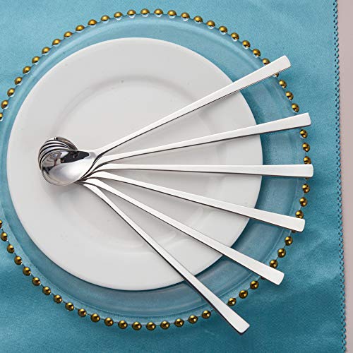 IMEEA Long Bar Spoons, 18-10 Stainless Steel Parfait Spoons, 23cm, Silver, 12-Piece Set, for Commercial Use