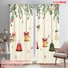 2pcs,2D Plane Printing Light Filtering Curtains Christmas Bells Holly Garland (2) Versatile Durable Polyester (without Rod) Room