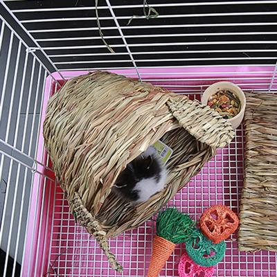 Geflochtenes Stroh Haustier Kaninchen Hamster Meerschweinchen Käfig Nester Haus Spielzeug Chinchilla Bett