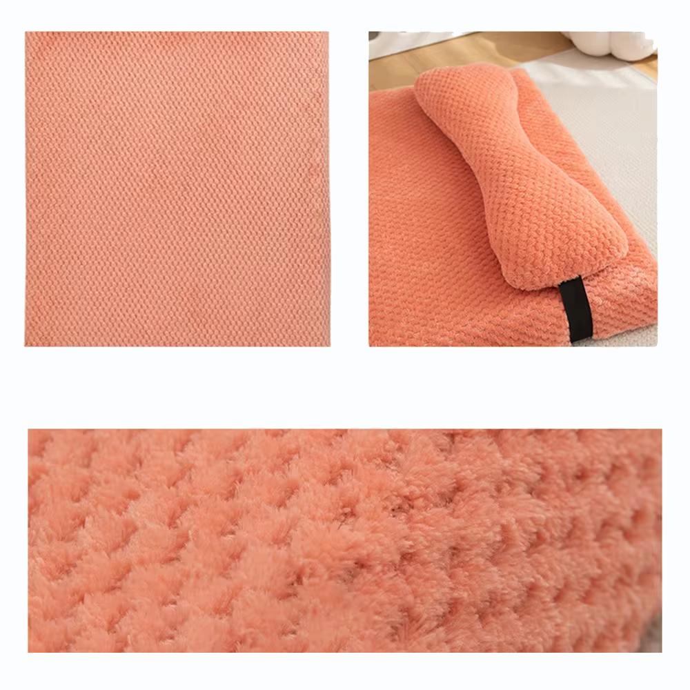 Warmes Beruhigendes Hundebett mit Kissen Flauschige Plüsch-Hundematte für Hunde mit Abnehmbarem Waschbarem Bezug für Große Mittel Kleine Hunde und Katzen